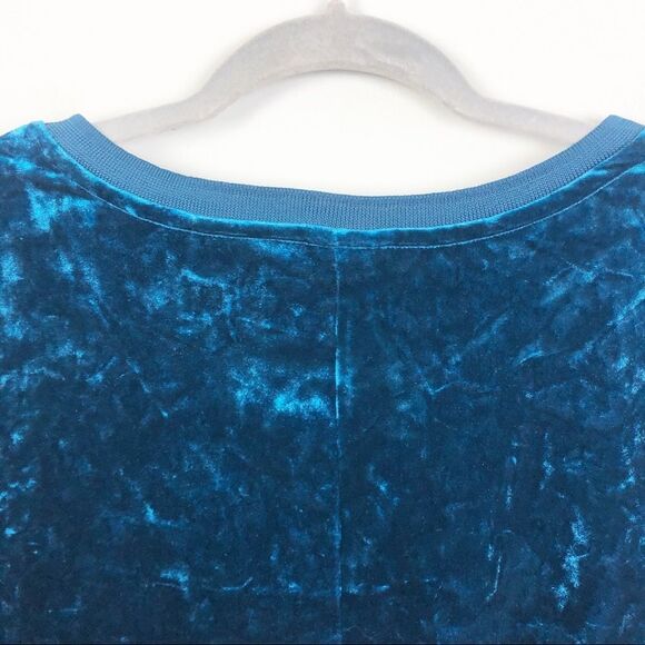 AVA & VIV | Deep Turquoise Velvet Short Sleeve Top Women’s Plus Size 2X - Picture 8 of 9